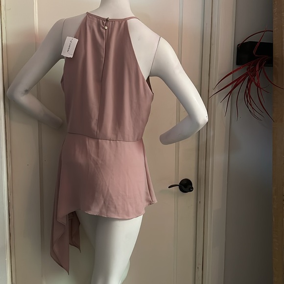 NWT Original Le Chateau blush rose pink blouse top tunic asymmetrical high low - Picture 3 of 6